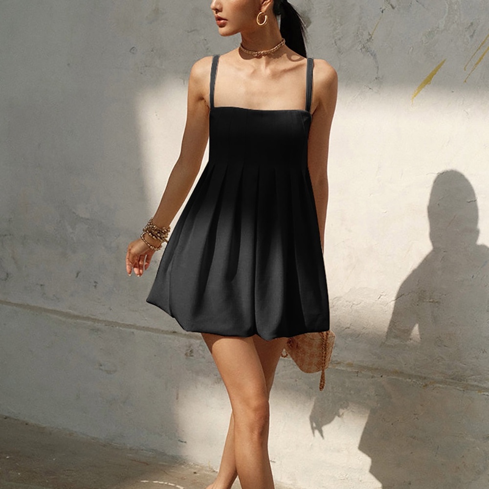 Commense Pleat Skater Short Dress